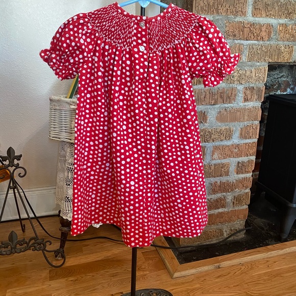 Be Mine Smocked Infant Girls Christmas Dress size 12 months - Picture 6 of 11